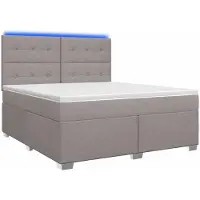 Syfax Boxspringbett mit Matratze Taupe 140 x 190 cm Stoff