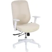 Beliani Bürostuhl Beige Stoff u. Mesh Höhenverstellbar Drehbar Verstellbare Armlehnen Sitztiefe Lendenstütze Regulierbare Rückenlehne Moderner Stil