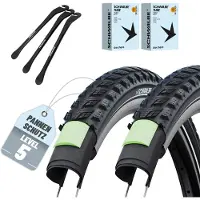 Schwalbe 2er Set Reifen Marathon 365 Schwarz Reflex 28 x 2.15 (55-622) + DV Schlauch + 3 MSZweirad Reifenheber