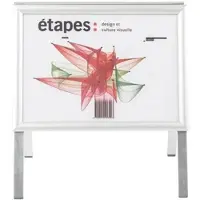 PaperFlow Kundenstopper, A3, 4-Fußgestell, Klapptechnik, UV-stabile Antireflex-Folie, B 450 x T 350 x H 470 mm, Aluminium
