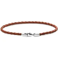 Daniel Wellington - Braided brown leather bracelet St Mawes Daniel DW0040174 - Length: 19.5 cm