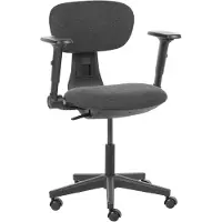 Beliani Bürostuhl Schwarz Stoff Höhenverstellbar Drehbar Bremsbare Rollen Verstellbare Armlehnen Regulierbare Lehne Modern Drehstuhl Büro Heimbüro