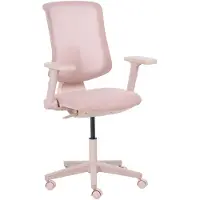 Beliani Bürostuhl Rosa Stoff u. Mesh Höhenverstellbar Drehbar Bremsbare Rollen Verstellbare Armlehnen Regulierbare Lehne Modern Drehstuhl