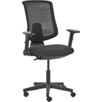 Beliani Bürostuhl Schwarz Stoff u. Mesh Höhenverstellbar Drehbar Bremsbare Rollen Verstellbare Armlehnen Regulierbare Lehne Modern Drehstuhl