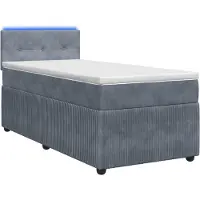Syfax Boxspringbett mit Matratze Dunkelgrau 100 x 200 cm Samt