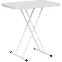 StarTech.com Gartentisch Beistelltisch - Klappbarer höhenverstellbarer Balkontisch - Rechteckig 76x50x74 cm - Kunststoffplatte Metallgestell - 50 kg Tragkraft - Für Indoor und Outdoor - Weiß