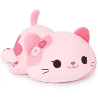 Sonstiges Plüschtier Katze Kuscheltier Stofftier Kissen Spielzeug Kätzchen Wurfkissen Rosa 50cm