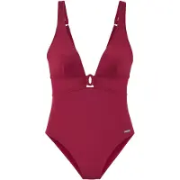 LASCANA Badeanzug , Damen, Gr. 34, Cup A/B, blau (rot), Recycling-Polyamid, unifarben, Badeanzüge Badeanzug, mit Zierdetail im Ausschnitt