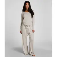 Hunkemoller Pyjamahose Gestreift Jersey Grau