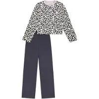Schiesser Schlafanzug "Pyjama Kids Nightwear", Jungen, Gr. 104, bunt (dunkelblau, beige), Obermaterial: 100% Baumwolle CO., Homewear-Sets Schlafanzug