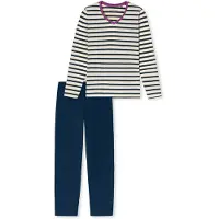 Schiesser Schlafanzug "Casual Essentials" 2 Baumwolle, V-Ausschnitt, langärmelig