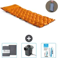 Intex Campingmatte – 1 Person – 71 x 191 x 11 cm – Orange – im Lieferumfang enthalten Spannbettuch - Pumpe en Reperaturset