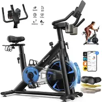 Merach Heimtrainer Fahhrad für Zuhause, leises Fitnessbike mit LCD-Display, Magnetischer Widerstand, 8 Widerstandsstufen, bis 150 KG belastbar