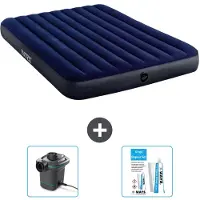 Intex Luftbett – 2 Personen – 152 x 203 x 25 cm – Blau – im Lieferumfang enthalten Pumpe en Reperaturset