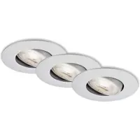 Briloner LED Einbauleuchten Schwenkbar 3er Set 5 W silber Kunststoff Ø 9 cm