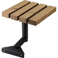 Sotech Anbautisch LOUNGER Stahl Verzinkt Schwarz Pulverbeschichtet 315 x 330 mm mit Massiven Holzlatten 39 x 70 mm Aus Thermokiefer für Gartenliege