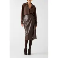 Guess Marciano GUESS Gladys Wrap Skirt Chocolate Brownie Größe: 42 | Lederröcke Outlet | Damen | Braun