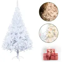 VINGO Kuenstlicher Weihnachtsbaum,Tannenbaum, Weiss Stamm, Material PVC, inkl. Holzstaender, 180cm Christbaum,Xmas Deko,Xmas Deko