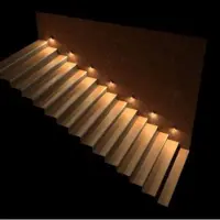 Silamp LED-Wandleuchte, rund, 2W, 220V, 55°, schwarz, IP65, für Treppenhaus – warmweiß, 2300K - 3500K