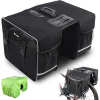 OEM Doppelte Fahrradtasche mit Regenschutz, 30 Liter Fassungsvermögen, robust und wasserdicht.