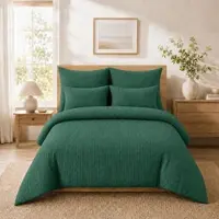 TRAUMSCHLAF Uni Soft Seersucker Bettwäsche Summer Air Kissenbezug einzeln 65x100 cm | tanne - grün