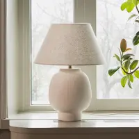 Globen Lighting Tischlampe Lorenzo, creme / amber, für Wohn- / Esszimmer, Keramik, Skandinavisch, Tischlampe