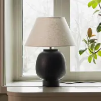 Globen Lighting Tischlampe Lorenzo, schwarz, für Wohn- / Esszimmer, Keramik, Skandinavisch, Tischlampe
