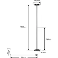 Arcchio Stehlampe Frile , dimmbar, schwarz, für Wohn- / Esszimmer, Aluminium, Modern, Stehlampe