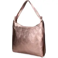 Gave Lux Umwandelbare Schultertasche, die auch als Rucksack getragen werden kann, aus metallisch glänzendem Leder, hergestellt in Italien