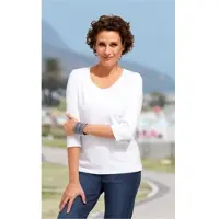 DW-Shop Baumwoll-Mix-Shirt in weiß in Größe 36/38 von , Weiß, 36/38