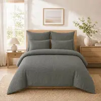 TRAUMSCHLAF Uni Soft Seersucker Bettwäsche Summer Air Kissenbezug einzeln 40x40 cm | basalt - grau
