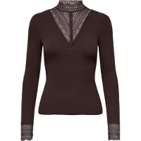 ONLY Spitzenshirt "ONLTILDE L/S HIGH NECK LACE TOP JRS" Viskosemischung, mit Spitze