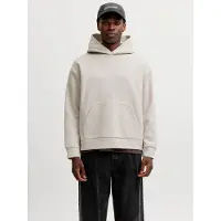Jack & Jones Kapuzensweatshirt "JJEBARRON SWEAT HOOD NOOS", Materialmix, relaxed fit