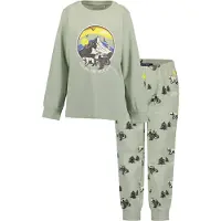 Blue Seven Schlafanzug , Herren, Gr. 104/110, grün (gletscher), Jersey, Obermaterial: 100% Baumwolle, bedruckt, unifarben, Basic lang, Rundhals, Homewear-Sets Schlafanzug, Baumwolle