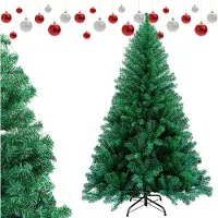 Jiubiaz Weihnachtsbaum Kunstbaum Dekobaum Weihnachts-Baum Tannennadeln innen/Außen 210cm Grün