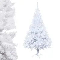 Jiubiaz Künstlicher Weihnachtsbaum künstlicher Tannenbaum inkl. Baumständer Metall Weiß 150cm