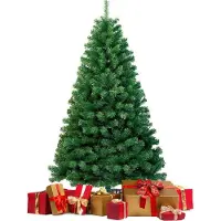 Eikuavons Künstlicher Weihnachtsbaum Tannenbaum mit 220 Spitzen PVC Nadeln ständer & Klappsystem Christbaum Grün 120cm