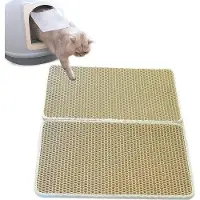 Famanu Katzenbakmat Doppellagiges Honigwaben-Design - 58 x 75 cm, faltbar und wasserdicht