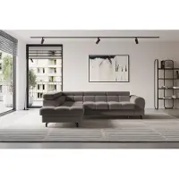 ALTDECOR Ecksofa mit Schlaffunktion und Bettkasten - LUMA-L - 272x203x70 - Braun - Corner Sofa Eckcouch Couch L-Form, links/rechts angeordnet, Schlafcouch Ausziehbar Wohnlandschaft
