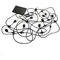 Silamp LED-Solar-Lichterkette „Guinguette“, 10 m, 10 Stück, 3 W, IP65 – schwarzes Kabel – Warmweiß 2300 K – 3500 K