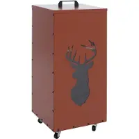 Mendler Pelletbehälter MCW-Q30 Hirsch, Pelletbox Aufbewahrungsbox für z.B. Tierfutter, Rollen Füße 86x37x37cm kupferfarben