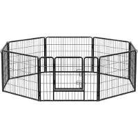 Famanu Hundespielstall 8-Panel - Größe 80 x 60 cm - Schwarz