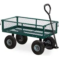 Famanu Gartenkar Faltbar mit Luftreifen - Transportkar für Gartenabfälle