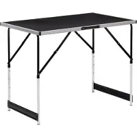 Famanu Picknicktisch höhenverstellbar und klappbar - Aluminium und MDF, Schwarz