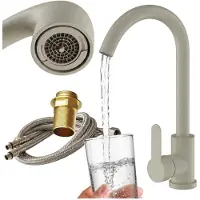 Granitan - Küchenarmatur - Spültischarmatur - 360° schwenkbar - Keramikkartusche - Beige - PRESTIGE
