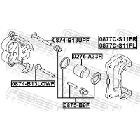 FEBEST Bremssattelhaltersatz 0877cs11fl Vorderachse links für SUBARU