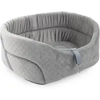 Markenlos Universal Hundeautositz Waschbar und Abriebfest, für Vordersitz, Beifahrersitz und Rückbank, Hundebett Hundetasche, Größe: 39 cm x 32 cm, Grau - WildKunstleder