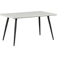 HTI Esstisch Alrik, weiße MDF-Tischplatte, matt schwarzes Metallgestell, 80 cm breit, 76 cm hoch, 140 cm tief