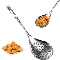 OEM 36 cm Schaumlöffel aus Edelstahl – großer Sieblöffel für Wok-Zubehör – Sieblöffel zum Entfernen von Fett.