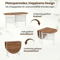 Northix Klappbarer Esstisch für 6-8 Personen, platzsparendes ovales Design